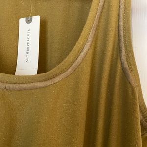 Anthropologie mustard yellow sleeveless ruffle tie dress, 100% silk, Women’s XS